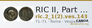 RIC II, Part 1 (second edition) Vespasian 143 — CANOA