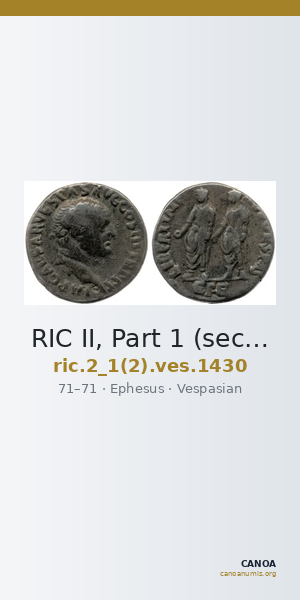RIC II, Part 1 (second edition) Vespasian 1430 — CANOA
