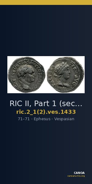 RIC II, Part 1 (second edition) Vespasian 1433 — CANOA