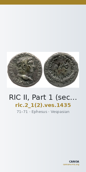 RIC II, Part 1 (second edition) Vespasian 1435 — CANOA