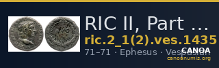 RIC II, Part 1 (second edition) Vespasian 1435 — CANOA