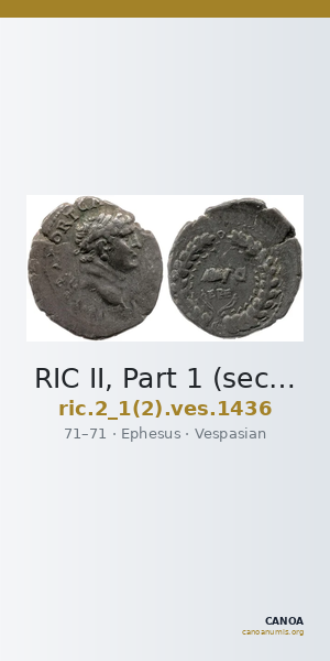 RIC II, Part 1 (second edition) Vespasian 1436 — CANOA