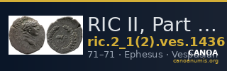 RIC II, Part 1 (second edition) Vespasian 1436 — CANOA