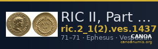 RIC II, Part 1 (second edition) Vespasian 1437 — CANOA