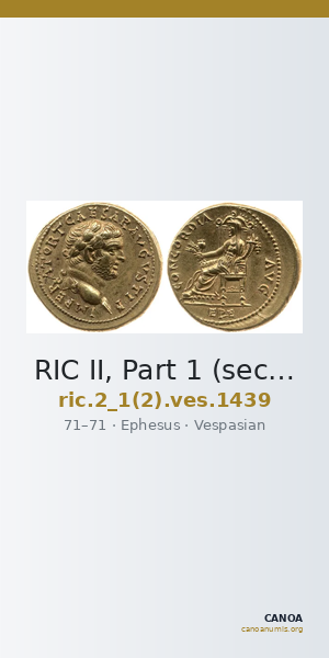 RIC II, Part 1 (second edition) Vespasian 1439 — CANOA