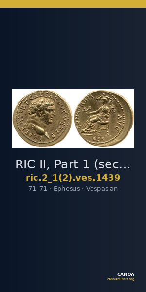 RIC II, Part 1 (second edition) Vespasian 1439 — CANOA