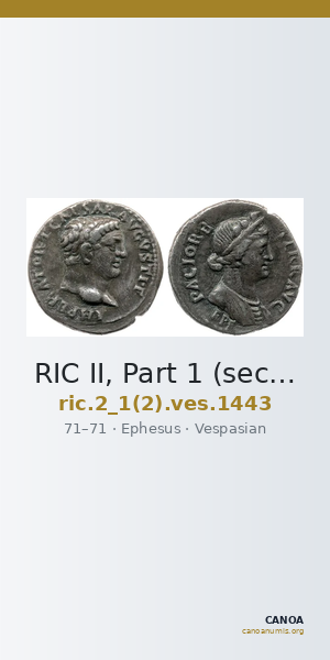 RIC II, Part 1 (second edition) Vespasian 1443 — CANOA