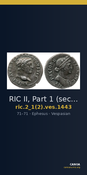 RIC II, Part 1 (second edition) Vespasian 1443 — CANOA