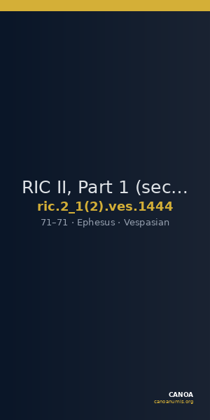 RIC II, Part 1 (second edition) Vespasian 1444 — CANOA