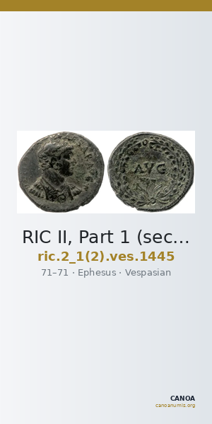 RIC II, Part 1 (second edition) Vespasian 1445 — CANOA