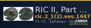RIC II, Part 1 (second edition) Vespasian 1447 — CANOA