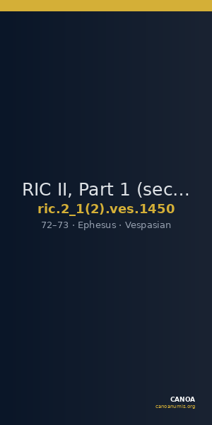 RIC II, Part 1 (second edition) Vespasian 1450 — CANOA
