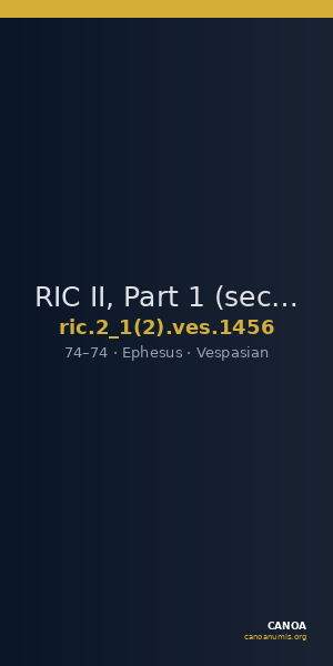 RIC II, Part 1 (second edition) Vespasian 1456 — CANOA
