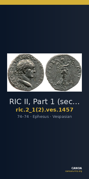 RIC II, Part 1 (second edition) Vespasian 1457 — CANOA