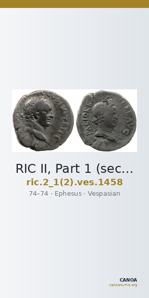 RIC II, Part 1 (second edition) Vespasian 1458 — CANOA