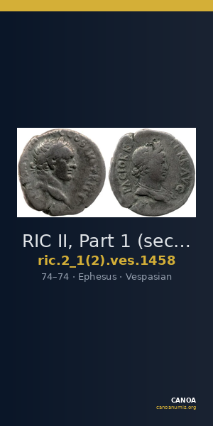 RIC II, Part 1 (second edition) Vespasian 1458 — CANOA