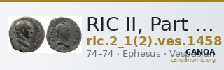 RIC II, Part 1 (second edition) Vespasian 1458 — CANOA