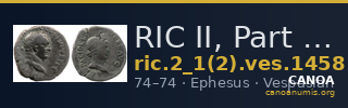 RIC II, Part 1 (second edition) Vespasian 1458 — CANOA