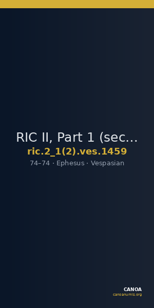 RIC II, Part 1 (second edition) Vespasian 1459 — CANOA