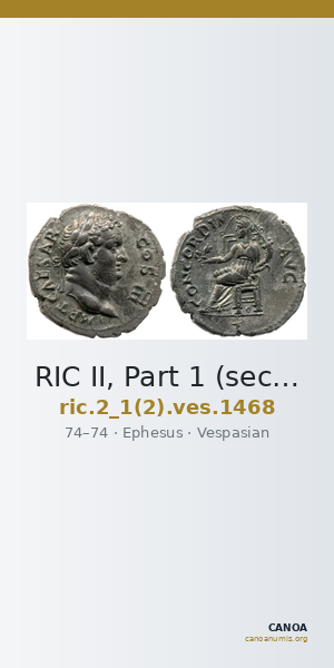 RIC II, Part 1 (second edition) Vespasian 1468 — CANOA