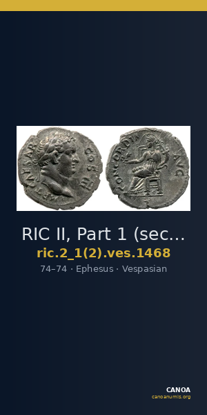 RIC II, Part 1 (second edition) Vespasian 1468 — CANOA