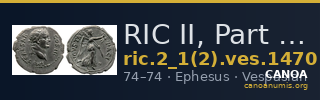 RIC II, Part 1 (second edition) Vespasian 1470 — CANOA