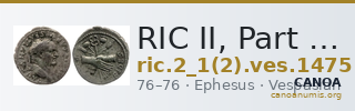 RIC II, Part 1 (second edition) Vespasian 1475 — CANOA