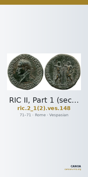 RIC II, Part 1 (second edition) Vespasian 148 — CANOA