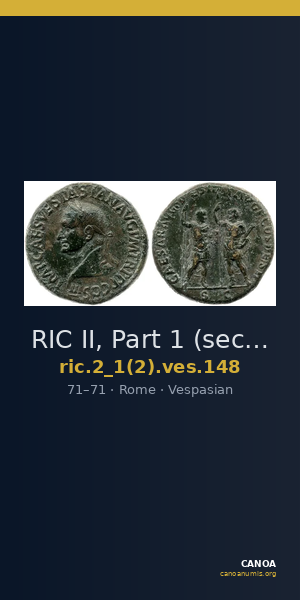 RIC II, Part 1 (second edition) Vespasian 148 — CANOA