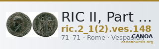 RIC II, Part 1 (second edition) Vespasian 148 — CANOA