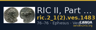 RIC II, Part 1 (second edition) Vespasian 1483 — CANOA
