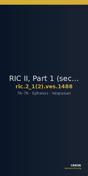 RIC II, Part 1 (second edition) Vespasian 1488 — CANOA