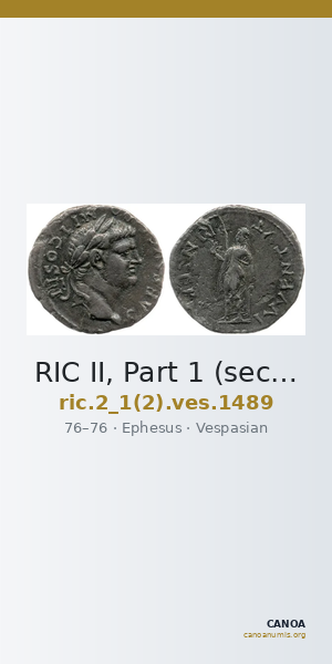 RIC II, Part 1 (second edition) Vespasian 1489 — CANOA