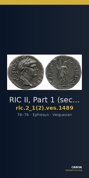 RIC II, Part 1 (second edition) Vespasian 1489 — CANOA