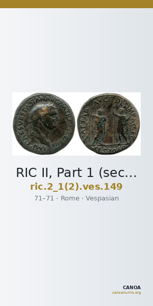 RIC II, Part 1 (second edition) Vespasian 149 — CANOA