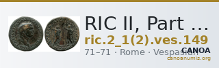 RIC II, Part 1 (second edition) Vespasian 149 — CANOA