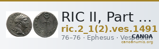 RIC II, Part 1 (second edition) Vespasian 1491 — CANOA