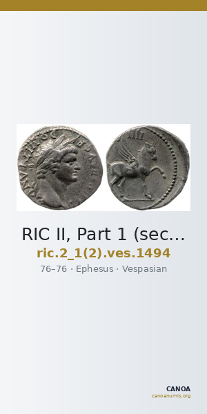RIC II, Part 1 (second edition) Vespasian 1494 — CANOA