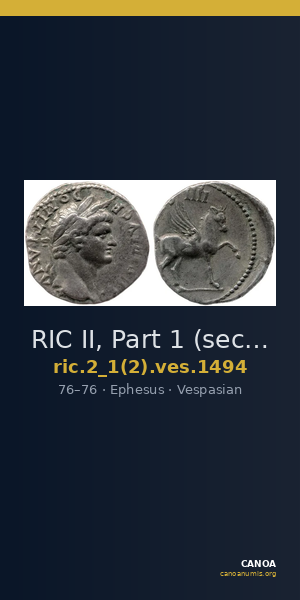 RIC II, Part 1 (second edition) Vespasian 1494 — CANOA