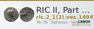 RIC II, Part 1 (second edition) Vespasian 1494 — CANOA