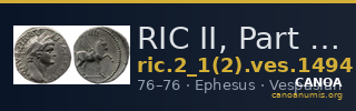 RIC II, Part 1 (second edition) Vespasian 1494 — CANOA