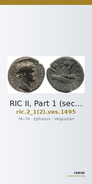 RIC II, Part 1 (second edition) Vespasian 1495 — CANOA