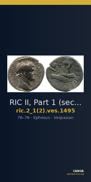 RIC II, Part 1 (second edition) Vespasian 1495 — CANOA
