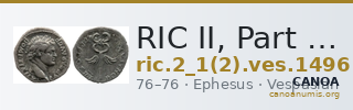 RIC II, Part 1 (second edition) Vespasian 1496 — CANOA