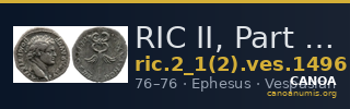 RIC II, Part 1 (second edition) Vespasian 1496 — CANOA