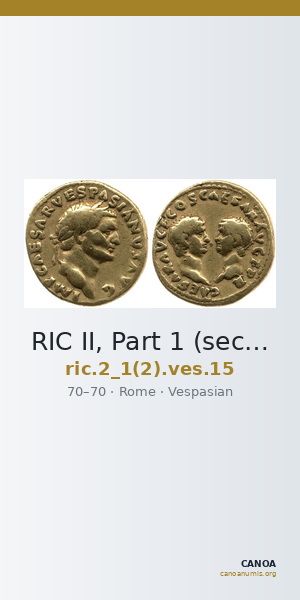 RIC II, Part 1 (second edition) Vespasian 15 — CANOA