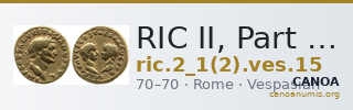 RIC II, Part 1 (second edition) Vespasian 15 — CANOA