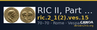 RIC II, Part 1 (second edition) Vespasian 15 — CANOA