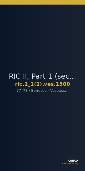 RIC II, Part 1 (second edition) Vespasian 1500 — CANOA