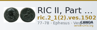 RIC II, Part 1 (second edition) Vespasian 1502 — CANOA